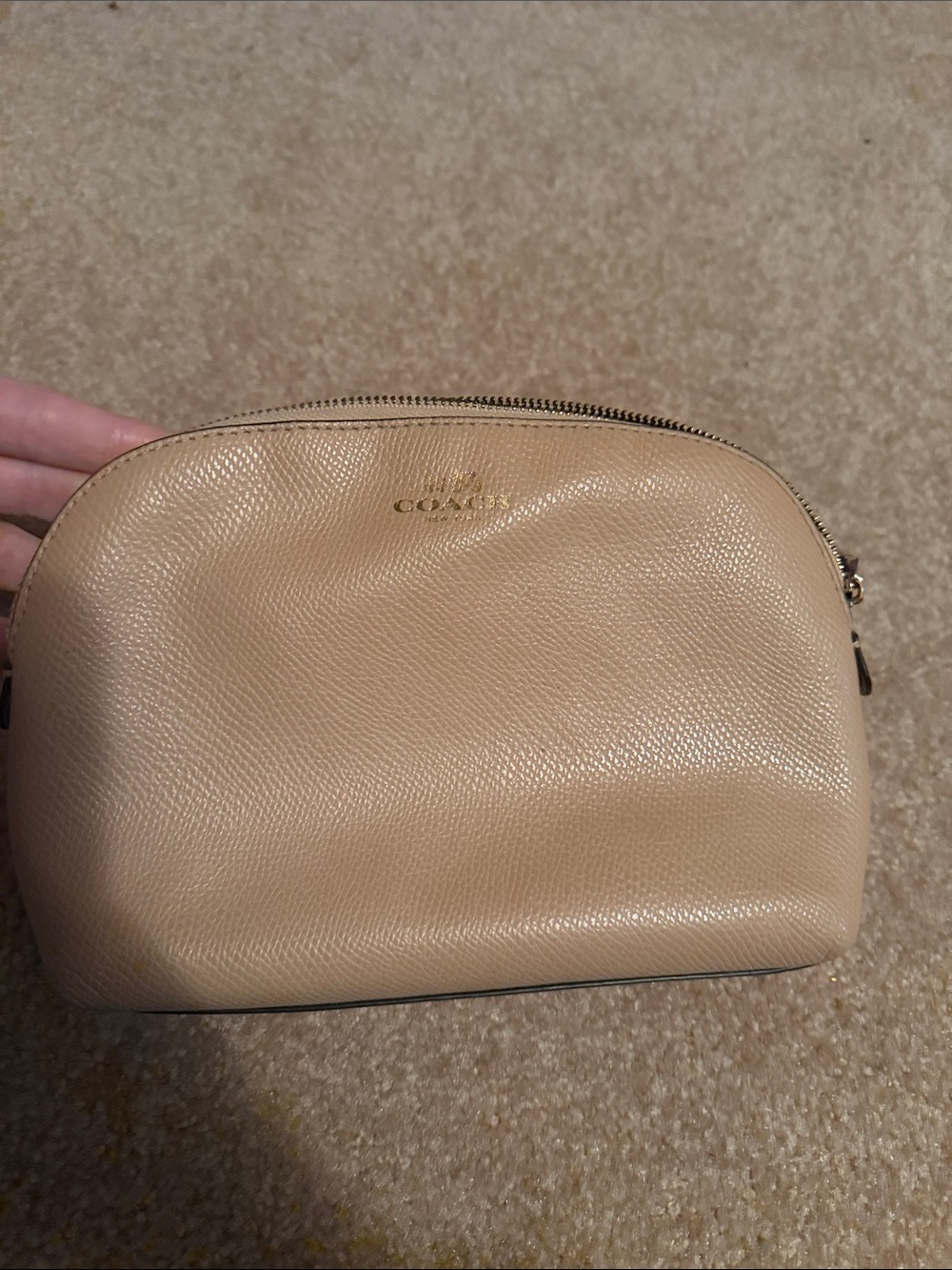 Coach Pebbled Leather Cosmetic Pouch